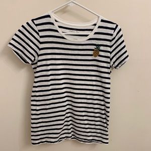 J Crew striped pineapple tee